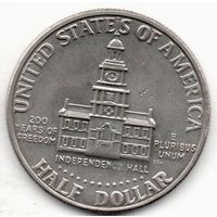 СОЕДИНЁННЫЕ ШТАТЫ АМЕРИКИ. 1/2 доллара 1976 D. 200 лет независимости США. Д. Кеннеди