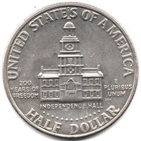 СОЕДИНЁННЫЕ ШТАТЫ АМЕРИКИ. 1/2 доллара 1976 D. 200 лет независимости США. Д. Кеннеди