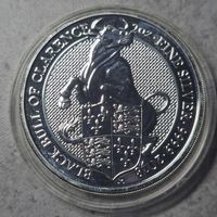 Черный Бык Кларенса из серии "Чудовища королевы" серебро 62,2 гр 999,9 5 фунтов Великобритани