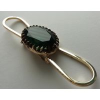 Винтажная брошь-заколка 9 см. Редкая. Зелёный леденец. Амальгама. Англия (?)