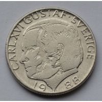 Швеция, 1 крона 1988 г.