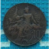 Франция 10 центов 1911 года. Предложи свою цену или обмен!