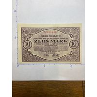 Германия нотгельд 10 марок 1919 г.- Кроссбах - 2001