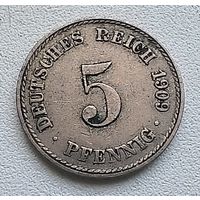 Германия 5 пфеннигов, 1909 A  2-12-14