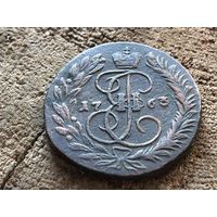 Короткий аукцион без МЦ 2 копейки 1763 года мм