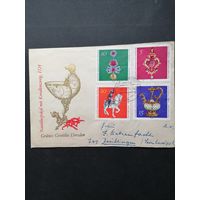 ГДР 1971 КПД с неполной серией марок "Произведения искусства из зеленого хранилища музея в Дрездене" (простое гашение и спецгашение с клеем) Mi.1682-1685 каталог 1.20 евро