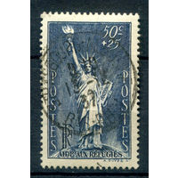 Франция - 1937г. - статуя Свободы в Нью-Йорке - 1 марка - полная серия, гашёная с клеем [Mi 357]. #2-Fr-25-A-1