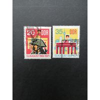 ГДР 1971 Полная серия марок "10-летие Берлинской стены" (спецгашение с клеем) Mi.1691-1692 каталог 2.50 евро