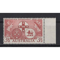 Австралия /Australia 1956** 100 лет правления в Новом Южном Уэльсе, Виктории и Тасмании. Королева Виктория и Елизавета II  Mi#262