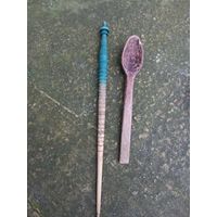 Ложка и веретено старинное из дерева
