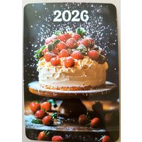 Десерт. Торт с клубникой. Календарик, 2026