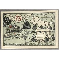 Нотгельд 75 пфеннигов 1921 год. Брауншвейг,. Веймарская республика