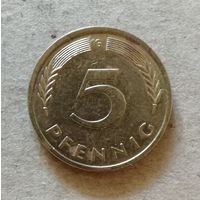 Германия 5 пфеннигов "G" Карлсруэ, 1975 год, KM# 107. ю