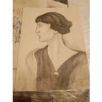 Портрет Анны Ахматовой акварель