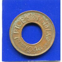 Британская Индия 1 пайс 1944 , Бомбей