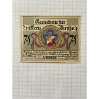 75 пфенигов (нотгельды) г. Германия.-2912