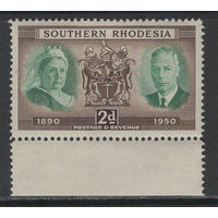 Южная Родезия 1950** Герб Британская династия монархов Королева Виктория и Король Георг VI  Mi#72