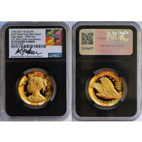 100 Долларов 2017 W. 225-летие американской свободы. США. NGC PF70. Золото. KM# 668.