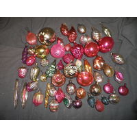 Новогодние ёлочные игрушки из СССР 50 шт.Лот 11.С рубля.