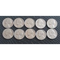 5 центов 1970S 1971P - 1979P США 10 монет