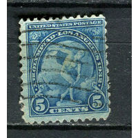 США - 1932 - Летние Олимпийские игры 5С - (есть тонкое место) - [Mi.349] - 1 марка. Гашеная.  (Лот 69Gy)-T4P32