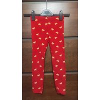 Яркие утепленные леггинсы на рос 116 см (указано 122, но реально маломерят). Практически не носили, не тот размер купили. Длина 62 см, шаговый 46 см, ПОталии тянется 26-32 см.