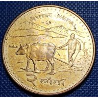 Непал 2 руппи 2009 г.