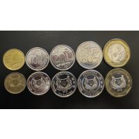 Сингапур Набор 5 монет 5,10,20,50 центов и 1 доллар 2013 - 2014 год UNC