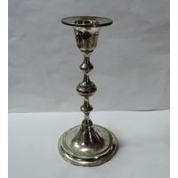 Подсвечник 70-е годы Европа. Мельхиор, серебрение. Высота 15 см.