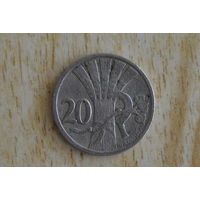 Чехословакия 20 геллеров 1924 с 1 руб