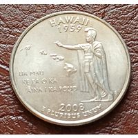 США 25 центов ,  D   2008 Квотер штата Гавайи    ( 2-6-2 )