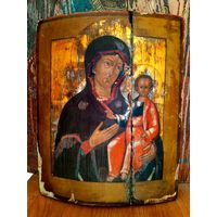 Антикварная икона "Смоленская Божия Матерь", конец 18 - первая половина 19 века, Размер - 31х25 см.