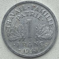 Франция 1 франк 1943 г.