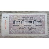 Werty71 Германия Веймар 1000000 марок 1923  банкнота 1 миллион гроссгельд Мангейм Баден