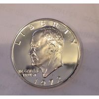 1 доллар 1972 Эйзенхауэр. Серебряная! в proof! Глубокое зеркало!