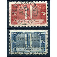 Франция - 1936г. - памятник - 2 марки - полная серия, гашёные [Mi 322-323]. #2-Fr-53-A-2