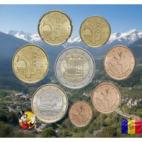 Андорра набор монет 1, 2, 5, 10, 20, 50 евроцентов; 1, 2 евро. Коллекционный набор монет в качестве UNC. Предложи свою цену или обмен!