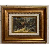 Хорошевич К.И "Родные места", 1971г. Картон, масло. Размер 10х15 см.