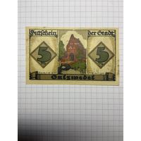 5 пфенигов (нотгельды) г. Германия.-2012