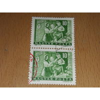 Венгрия 1964 Почтальон 2 марки. Двойное гашение