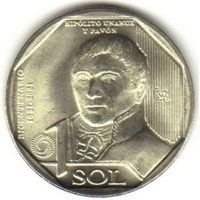 Перу 1 соль, 2021 Иполито Унануэ UNC
