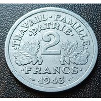 Франция 2 франка, 1943     ( 2-8-5 )