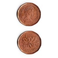 1 цент Канада 1989 года