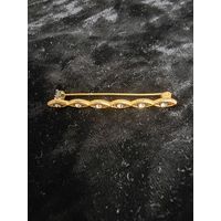 Позолоченная брошь полосочка СССР