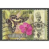 Малайские штаты(Перак). Бабочка лимонный парусник. 1971г. Mi#125.