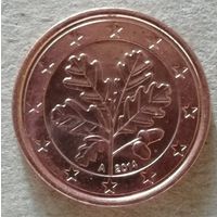Германия 1 евроцент, 2014 г. отметка мд "А" Берлин, KM# 207