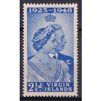 27.BrKS. Великобритания. Колонии. Виргинские острова. Серебряная свадьба Георга VI и Елизаветы. 1948 г. 2 1/2d. Mi.#86.