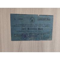 Штольберг частный коммерческий банк 2000000 марок 1923 год.