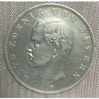 Монета 3 марки 1909 год. Бавария. Германская империя. Отто I.