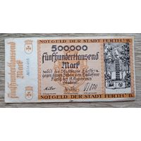 Werty71 Германия 500000 марок 1923 банкнота Гроссгельд Фюрт Конь